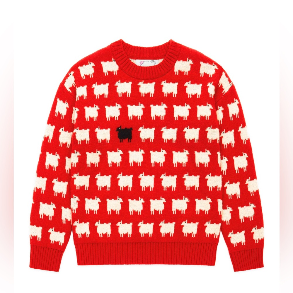 MEN'S "DIANA EDITION" RWS-CERTIFIED WOOL SHEEP SWEATER Warm and Wonderful Red